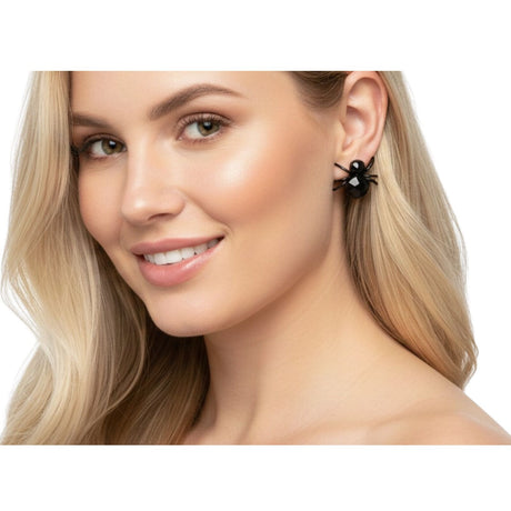 1 Pair SPIDER EARRINGS Halloween Fashion Ear Studs Scary Steel Piercing