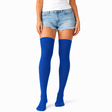 Over Knee Stay Up Stockings - Blue (Halloween Costume Socks & Fancy Dress Party)
