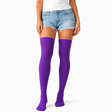 Over Knee Stay Up Stockings Hosiery Party Costume Socks - Plain Purple
