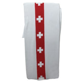Stay Up OVER THE KNEE SOCKS Stockings Hosiery Party Costume Stockings - Red Bow (White/Red Hearts)