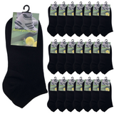 24x Cotton Ankle Socks Bulk Pack - Black (Low Cut Anklet Sports Running Socks for Men/Women)