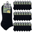 24x Cotton Ankle Socks Bulk Pack - Black (Low Cut Anklet Sports Running Socks for Men/Women)