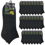 24x Cotton Ankle Socks Bulk Pack - Charcoal (Low Cut Anklet Sports Running Socks for Men/Women)