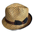 2-Tone Lined Toyo Paper Straw Trilby Hat - Natural & Black - M