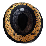 2-Tone Lined Toyo Paper Straw Trilby Hat - Natural & Black