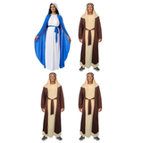 Nativity Group Costume Set - 4pc Virgin Mary + 3x Shepherd (Christmas Pageant & Fancy Dress)