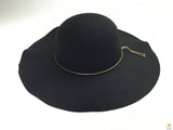 Womens Floppy Wide Brim Felt Hat - One Size (Vintage Style) - Black