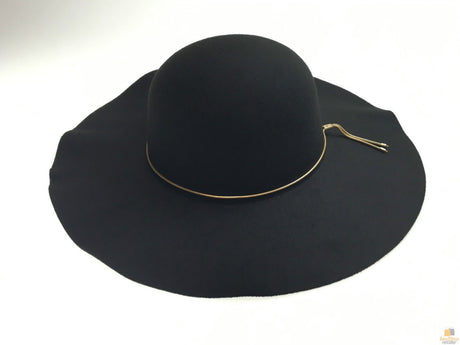 Wide Brim Felt Hat Floppy Vintage Fedora Bowler Cloche Ladies Fashion Cap - Black - One Size