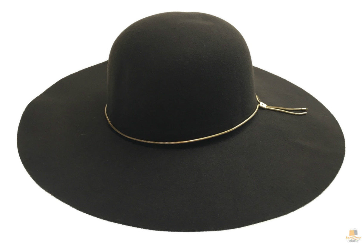 Womens Floppy Wide Brim Felt Hat - Brown - One Size (Vintage Style)