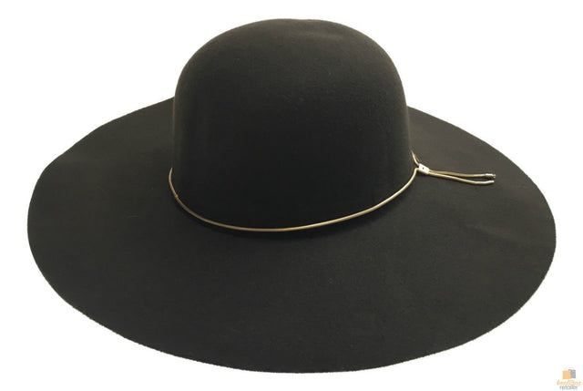 Womens Floppy Wide Brim Felt Hat - Brown - One Size (Vintage Style)