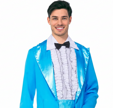 Adult White Ruffled Shirt Front - Retro Prom/80s Bow Tie Prop (Fancy Dress)