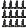 12x 1920s Black Wide Flapper Headband w/ Feather & Sequins Bulk Pack - Gatsby/Charleston Costume