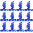 12x 1920s Blue Wide Flapper Headband w/ Feather & Sequins Bulk Pack - Gatsby/Charleston Costume