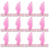 12x 1920s Light Pink Wide Flapper Headband w/ Feather & Sequins Bulk Pack - Gatsby/Charleston Costume