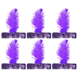 6x 1920s Purple Wide Flapper Headband w/ Feather & Sequins Bulk Pack - Gatsby/Charleston Costume