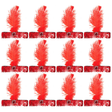 12x 1920s Red Wide Flapper Headband w/ Feather & Sequins Bulk Pack - Gatsby/Charleston Costume
