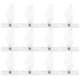 12x 1920s White Wide Flapper Headband w/ Feather & Sequins Bulk Pack - Gatsby/Charleston Costume
