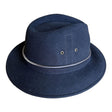 Satin Lined Wool Felt Fedora Hat - Black - XL