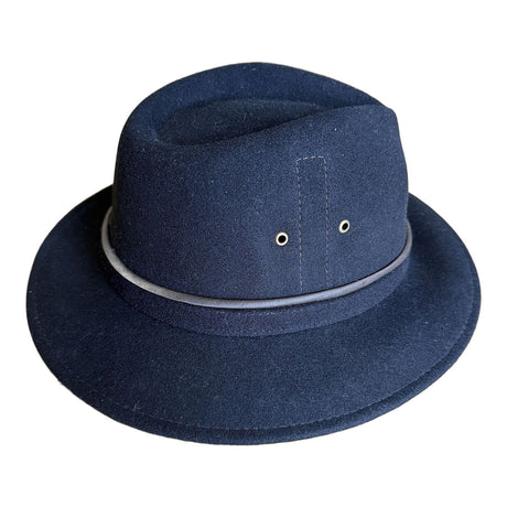 Satin Lined Wool Felt Fedora Hat - Black