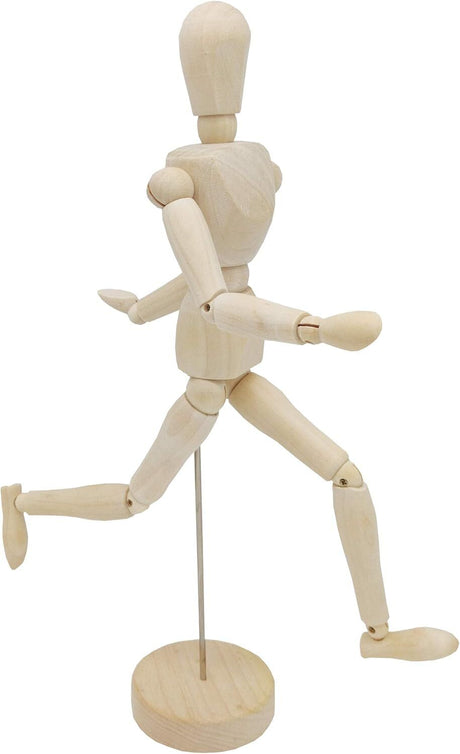 12" Wooden Male Artist Mannequin Doll - Sketch Model & Drawing Aid