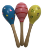 3x WOODEN MARACAS Musical Egg Percussion Toy Shakers Rattles Rumba Party