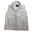 Mens White Polar Fleece Vest - Thick Casual Warm Winter Fleecy Jacket - White