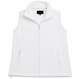 Mens White Polar Fleece Vest - Thick Casual Warm Winter Fleecy Jacket - White