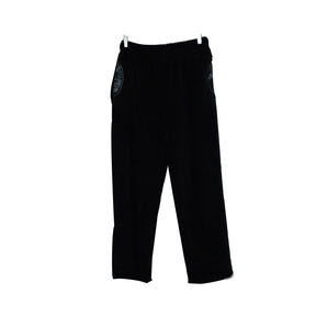 Womens TRACK PANTS Coral Fleece Fur Ultra Comfy Pyjamas Pajama Sleepwear Bottoms - Black