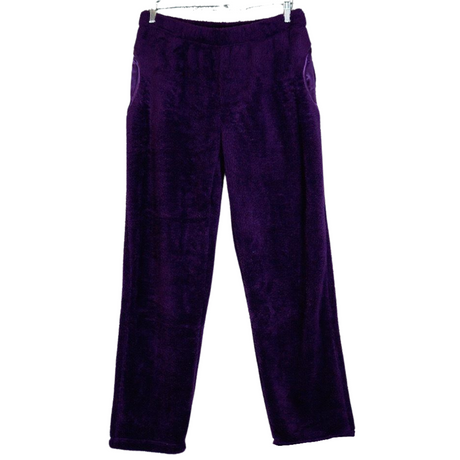 Womens TRACK PANTS Coral Fleece Fur Ultra Comfy Pyjamas Pajama Sleepwear Bottoms - Pink