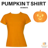 Womens HALLOWEEN T Shirt 100% COTTON Blank Tee Costume Ladies Party - Pumpkin Colour - Pumpkin