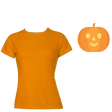 Womens HALLOWEEN T Shirt 100% COTTON Blank Tee Costume Ladies Party - Pumpkin Colour - Pumpkin
