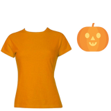 Womens HALLOWEEN T Shirt 100% COTTON Blank Tee Costume Ladies Party - Pumpkin Colour - Pumpkin