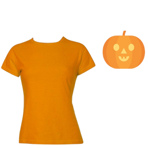 Womens HALLOWEEN T Shirt 100% COTTON Blank Tee Costume Ladies Party - Pumpkin Colour - Pumpkin