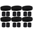 6x Black Wristband & Headband Set Bulk Pack - Terry Towelling Cotton Tennis Sweatbands