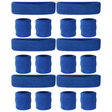 6x Blue Wristband & Headband Set Bulk Pack - Terry Towelling Cotton Tennis Sweatbands