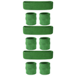 3x Green Wristband & Headband Set Pack - Terry Towelling Cotton Tennis Sweatbands