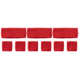 3x Red Wristband & Headband Set Pack - Terry Towelling Cotton Tennis Sweatbands