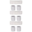 3x White Wristband & Headband Set Pack - Terry Towelling Cotton Tennis Sweatbands