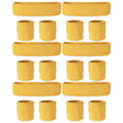 6x Yellow Wristband & Headband Set Bulk Pack - Terry Towelling Cotton Tennis Sweatbands