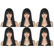 6x Black Long Straight Wig w/ Fringe Bulk Pack - Womens Cosplay Costume/Fancy Dress Party