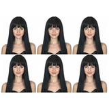 6x Black Long Straight Wig w/ Fringe Bulk Pack - Womens Cosplay Costume/Fancy Dress Party