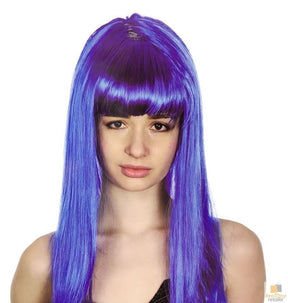 Blue Long Straight Wig w/ Fringe - Womens Cosplay Costume/Fancy Dress Party