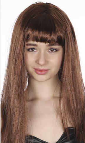 Brown Long Straight Wig w/ Fringe - Womens Cosplay Costume/Fancy Dress Party
