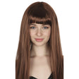 Brown Long Straight Wig w/ Fringe - Womens Cosplay Costume/Fancy Dress Party