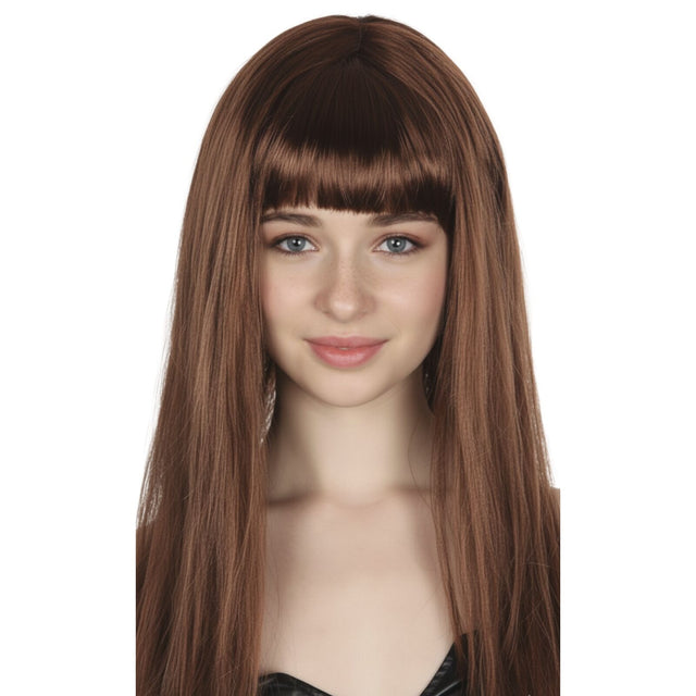 Brown Long Straight Wig w/ Fringe - Womens Cosplay Costume/Fancy Dress Party