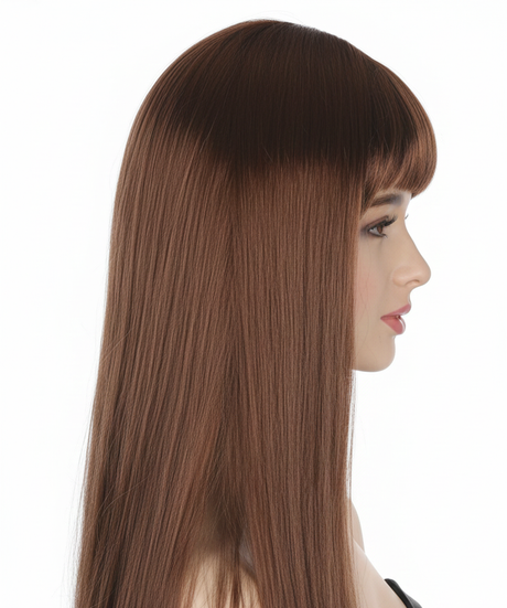 Brown Long Straight Wig w/ Fringe - Womens Cosplay Costume/Fancy Dress Party