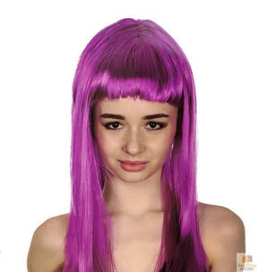Fuchsia Long Straight Wig w/ Fringe - Womens Cosplay Costume/Fancy Dress Party
