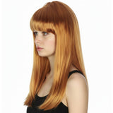 Golden Brown Long Straight Wig w/ Fringe - Womens Cosplay Costume/Fancy Dress Party