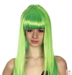 Green Long Straight Wig w/ Fringe - Womens Cosplay Costume/Fancy Dress Party