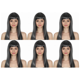 6x Grey Long Straight Wig w/ Fringe Bulk Pack - Womens Cosplay Costume/Fancy Dress Party